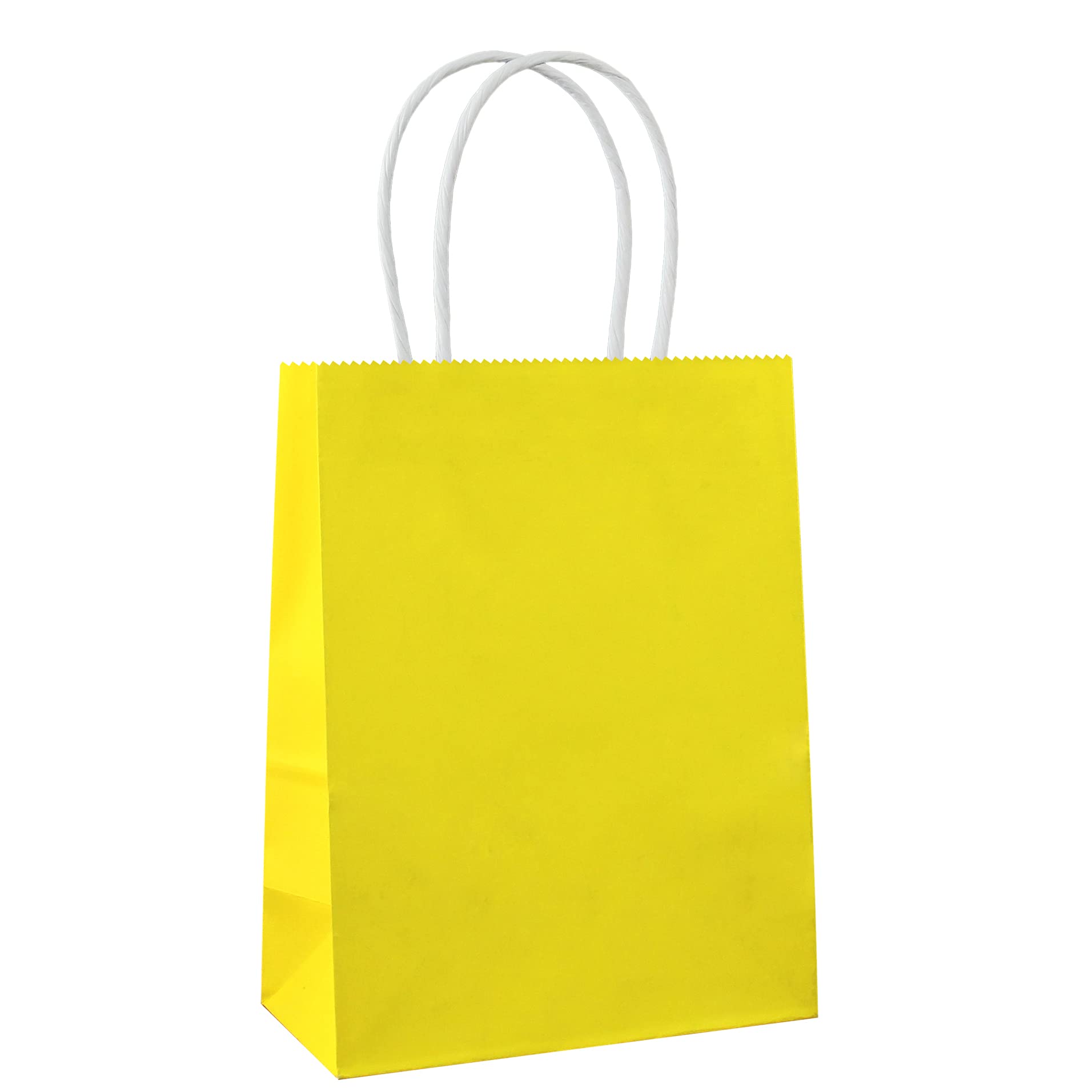 Adido 25-Pack Small Yellow Kraft Paper Gift Bags with Handles - 5.9
