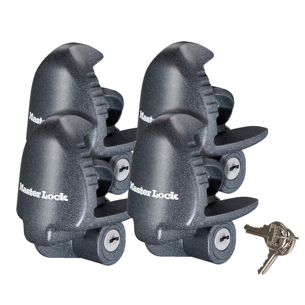 Master Lock 379ATPY Universal Trailer Hitch Lock (4 Pack) - Heavy Duty Anti-Theft Security for Trucks, SUVs & RVs - Perfect for Camping, Towing & Outdoor Adventures