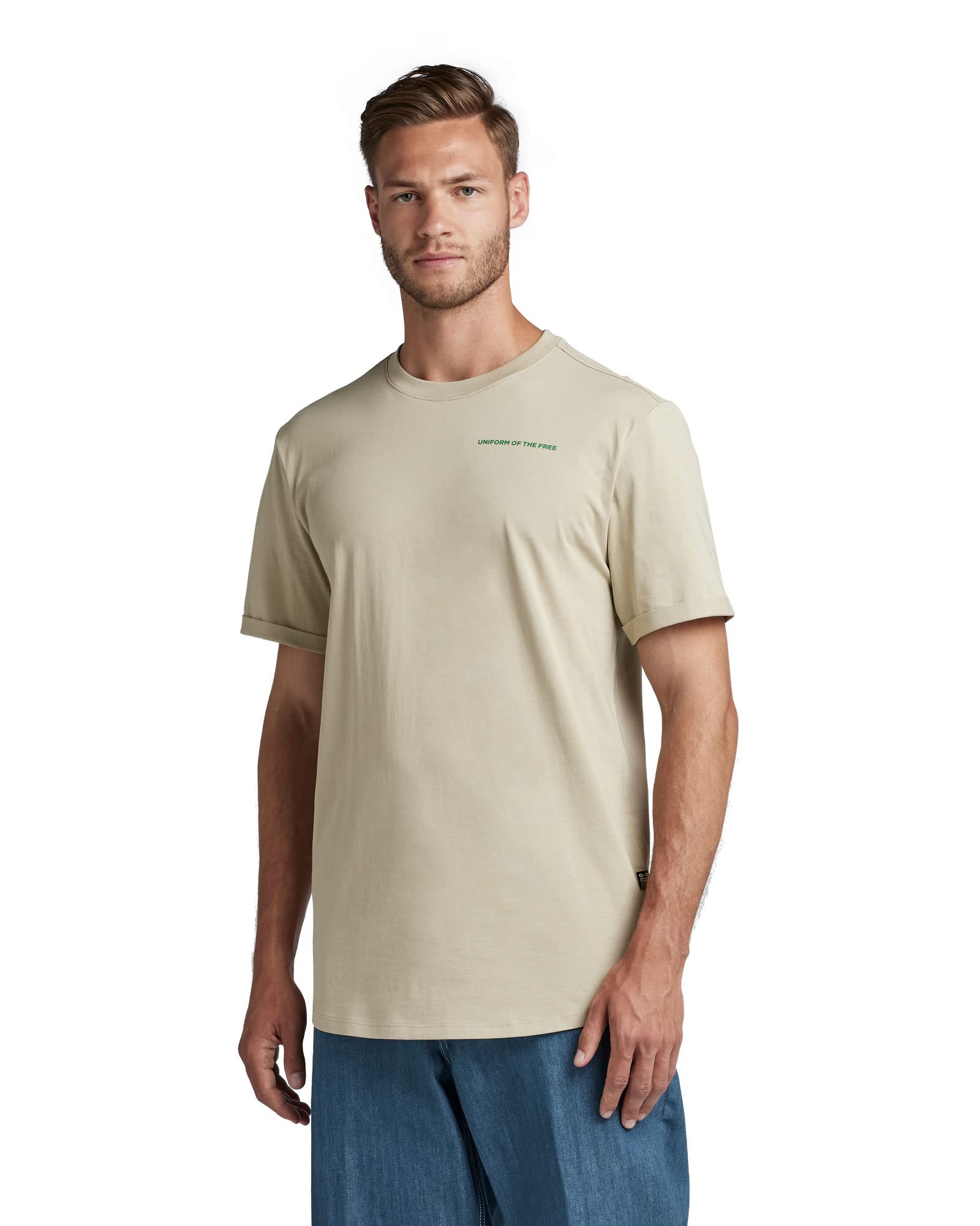 G-STAR RAW Men's Lash Back Text T-Shirt | Stylish Cotton Crew Neck Tee for Casual Wear & Street Fashion | Perfect for Everyday Outfits, Date Nights & Urban Style
