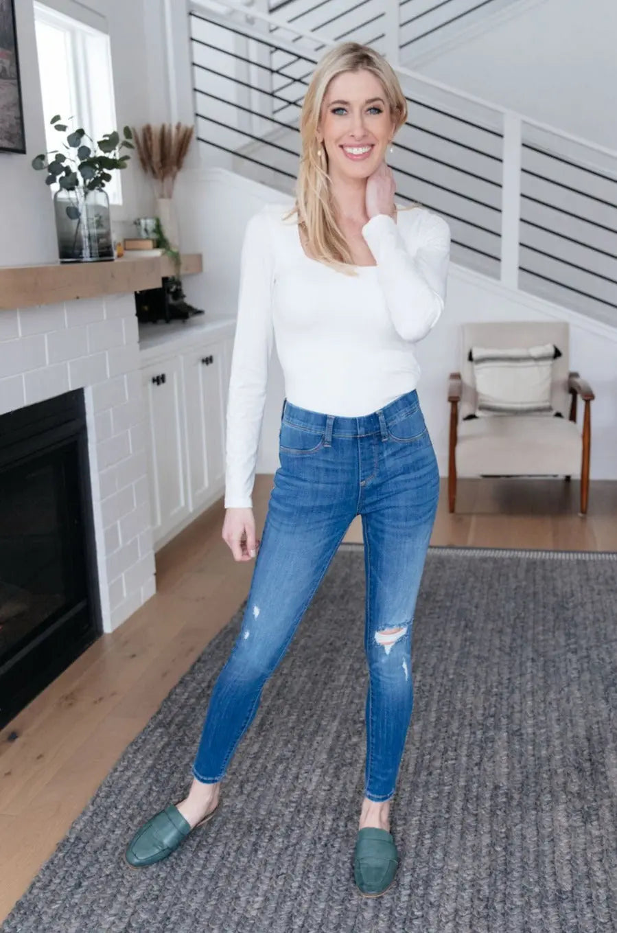 Get Together Mid Rise Skinny Jegging - Stretchy Comfortable Women's Jeans for Everyday Wear | Perfect for Work, Casual Outings & Travel