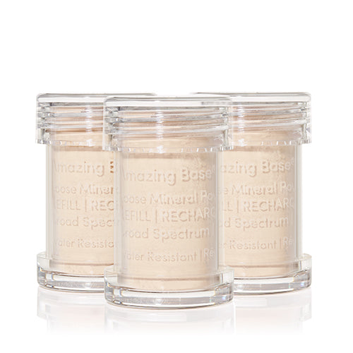 Jane Iredale Amazing Base Refill SPF 20/15 (3 Pack) - Mineral Makeup Foundation for Flawless Coverage | Perfect for Daily Wear & On-The-Go Touch Ups