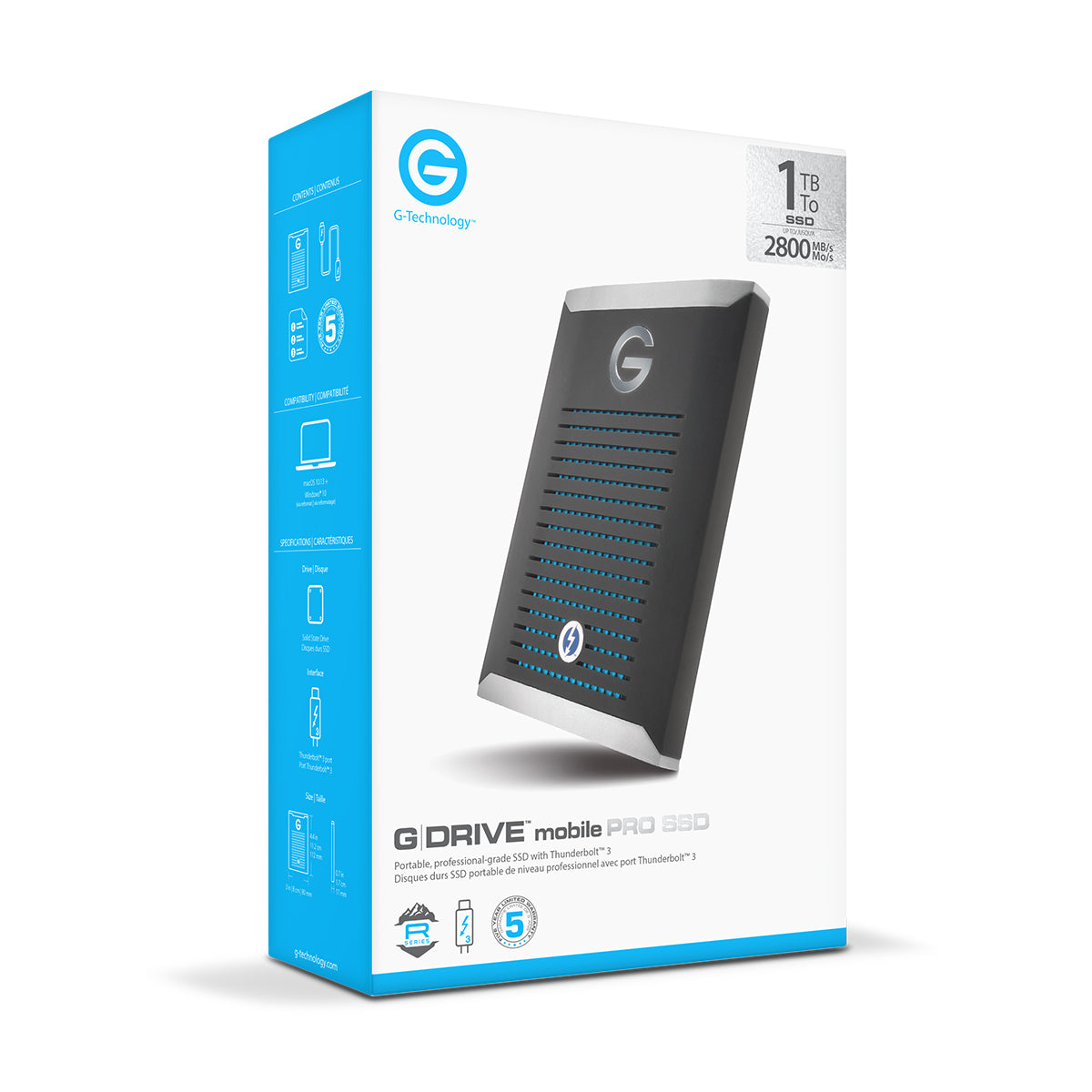 G Technology 1TB G-Drive Mobile Pro Thunderbolt 3 External SSD - Portable Storage for Mac & PC, High-Speed Data Transfer for Photographers & Video Editors