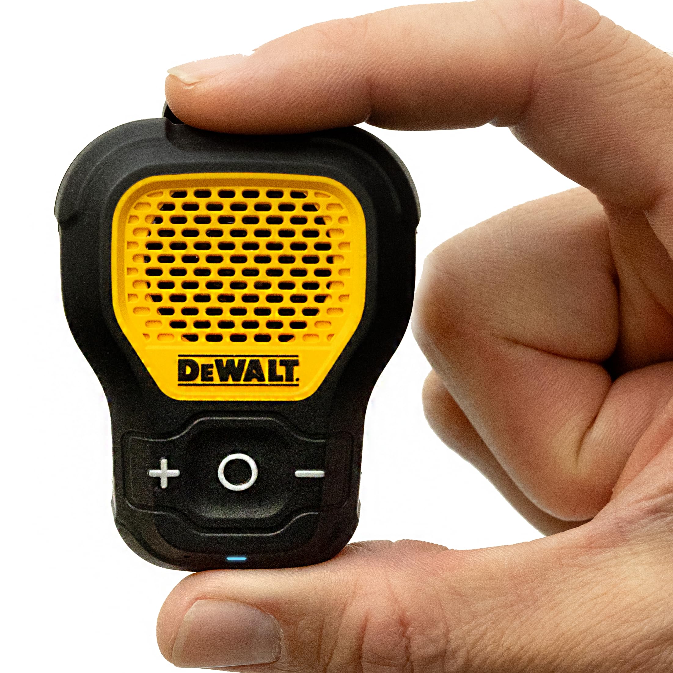 DEWALT Wearable Bluetooth Speaker with Magnetic Clip - Waterproof Wireless Speaker for Jobsite, Outdoor & Work - Built-in Mic for Hands-Free Calls & Music - Perfect for Construction, Hiking & DIY Projects