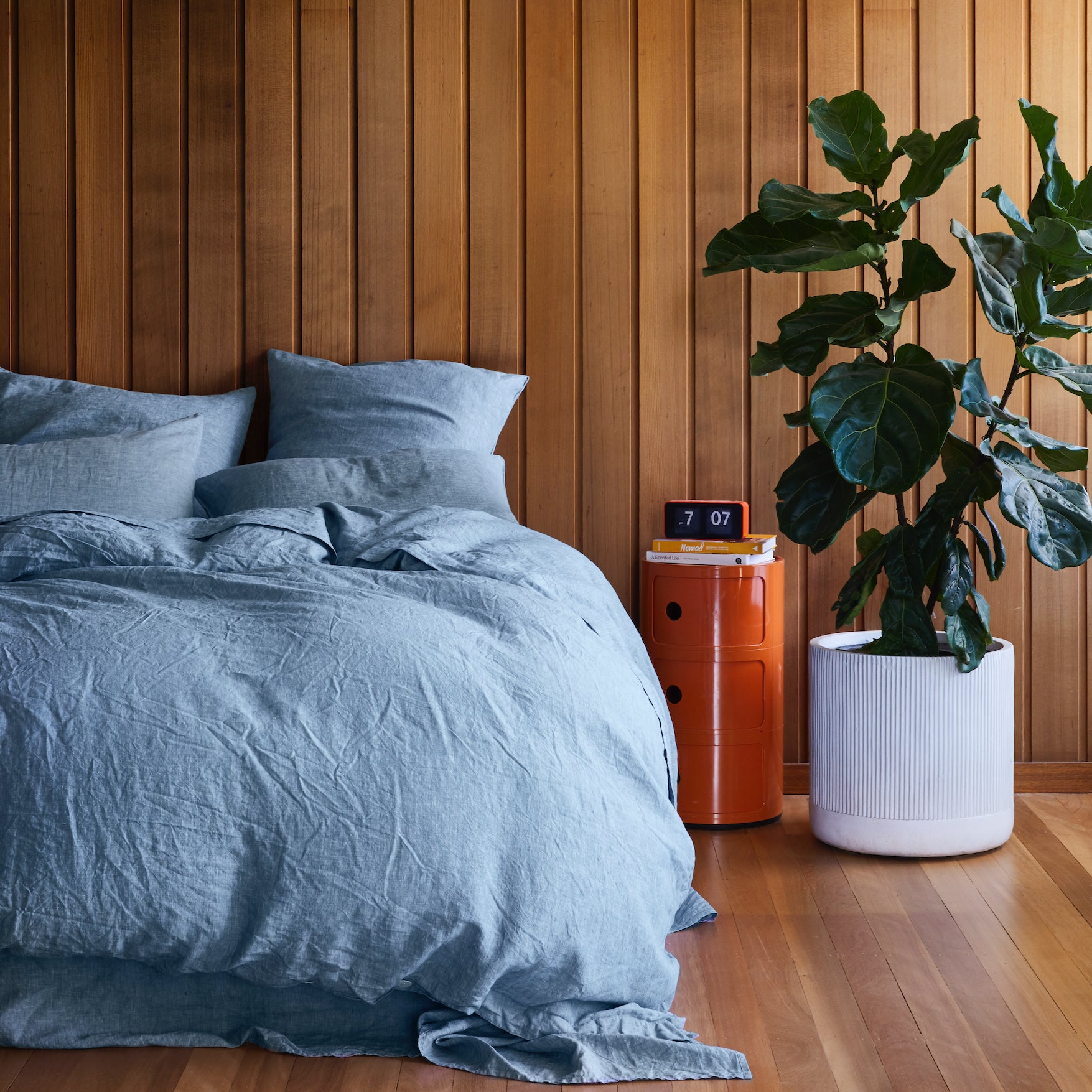 Premium Linen Euro Pillowcase Set - Soft Chambray Blue Bedding - Perfect for Guest Rooms, Master Bedrooms & Luxury Home Decor
