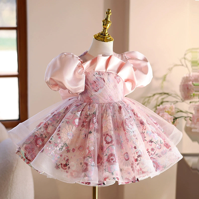 Princess Dress for Girls - Elegant Birthday Party & Flower Girl Wedding Gown | Perfect for Birthday Celebrations, Pageants, and Special Occasions