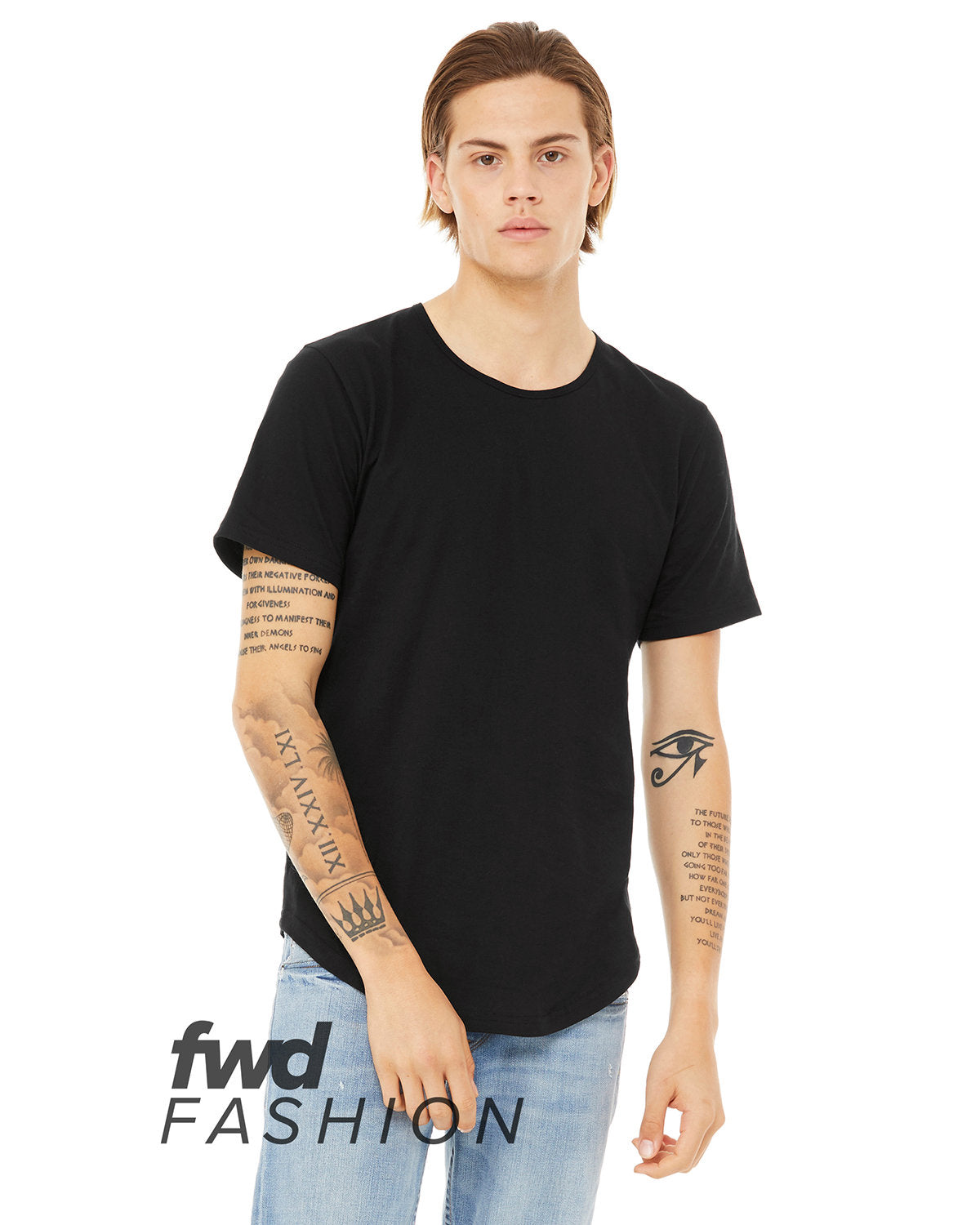 Bella + Canvas 3003C FWD Men's Fashion Short Sleeve T-Shirt with Curved Hem - Soft Cotton Tee for Casual Wear, Street Style & Everyday Outfits