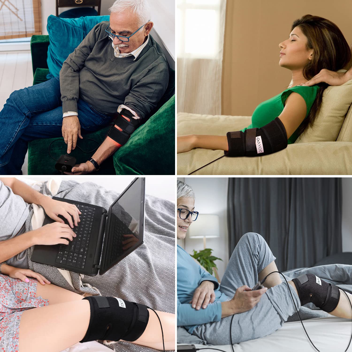 FDA Cleared Infrared & Red Light Therapy Wrap for Knee & Elbow Pain Relief - Wearable Heating Pad for Joint Pain, Muscle Recovery & Arthritis - Home Use Device for Athletes & Seniors (Perfect for Post-Workout Recovery & Chronic Pain Management)