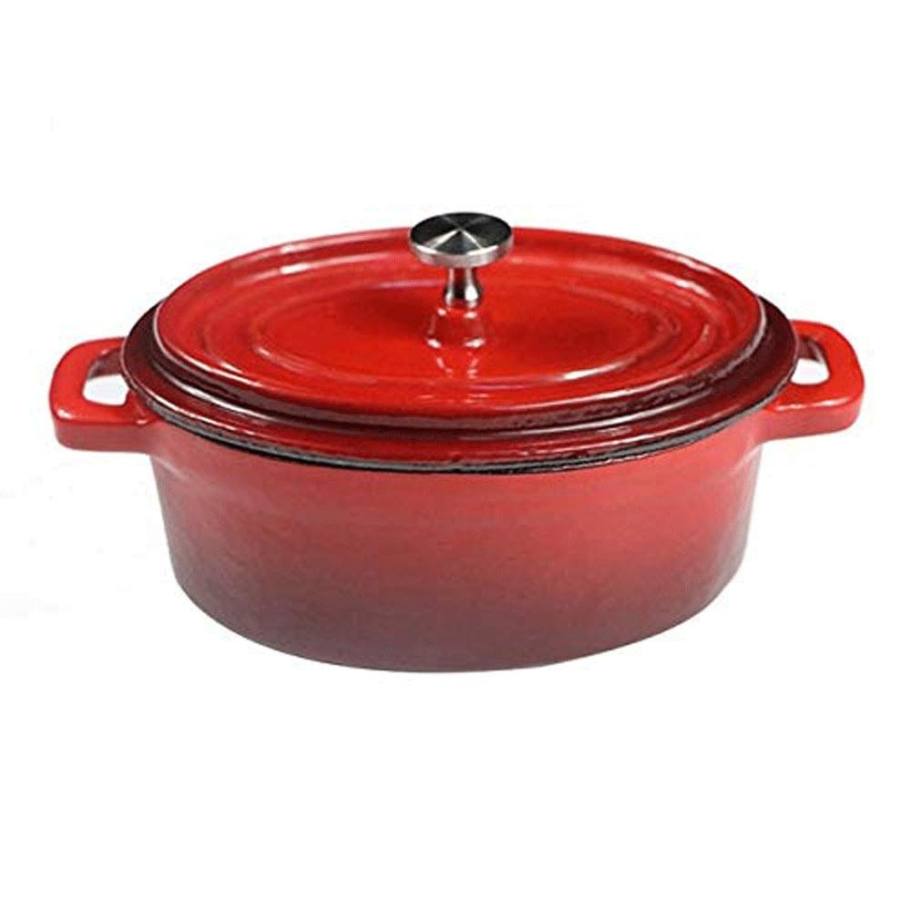 Premium 6.5 Quart Enameled Cast Iron Dutch Oven with Self-Basting Lid & Loop Handles - Fire Red - Perfect for Braising, Stewing, Baking & Slow Cooking Soups