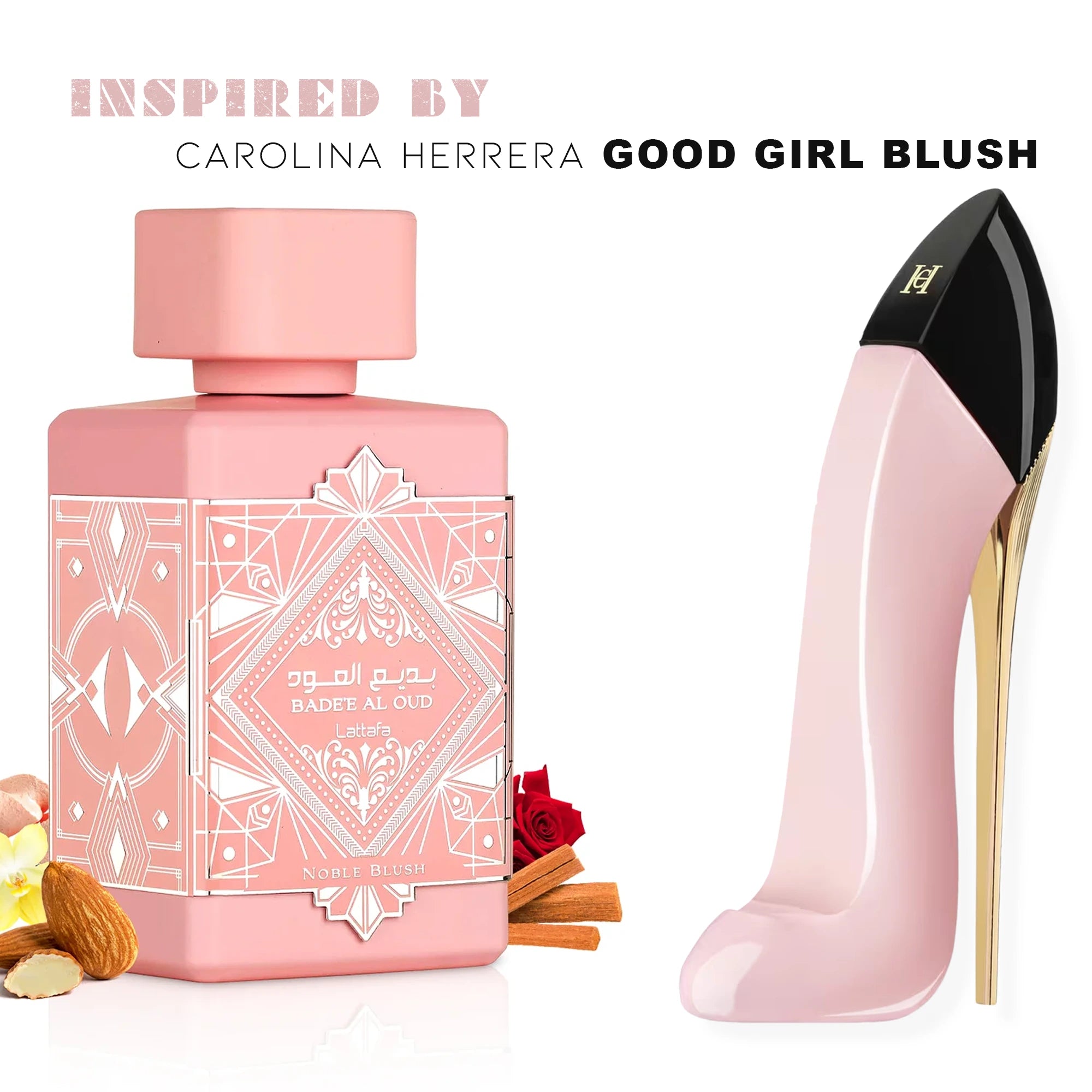 Bade'e Al Oud Noble Blush 3.4 oz Eau de Parfum for Women - Luxurious Floral Scent for Evening Events & Special Occasions
