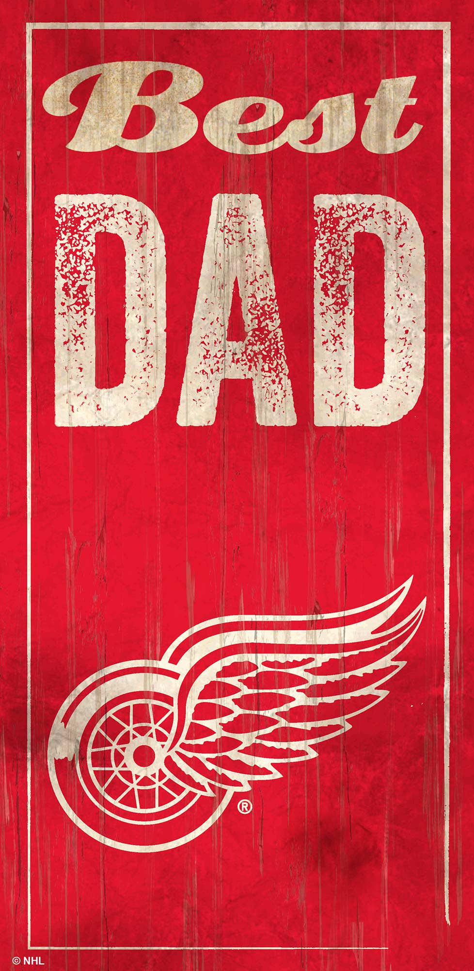 Fan Creations NHL Detroit Red Wings Unisex Best Dad Sign - Team Colors, 6