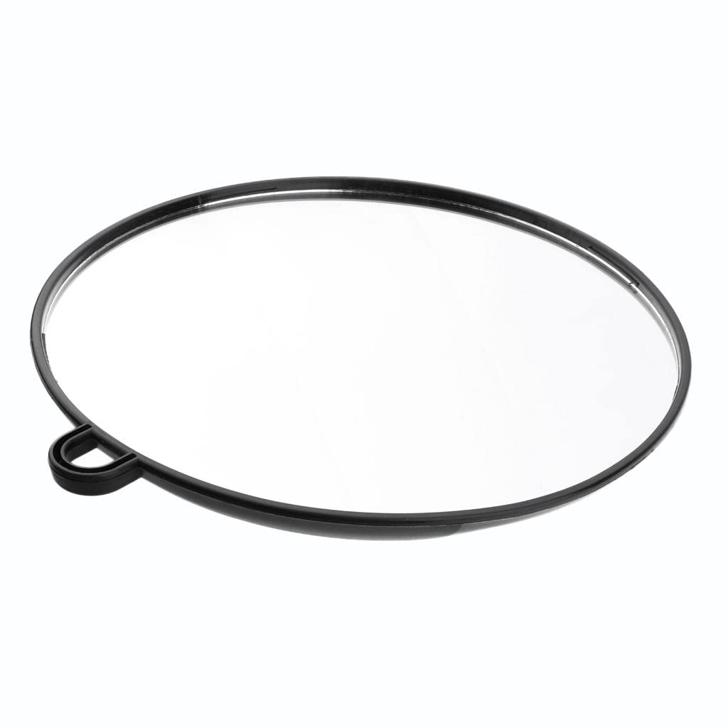 GAH Large Round Handheld Salon Mirror - Professional Hair Styling & Makeup Mirror with Stand - Perfect for Home, Salon & Travel Use