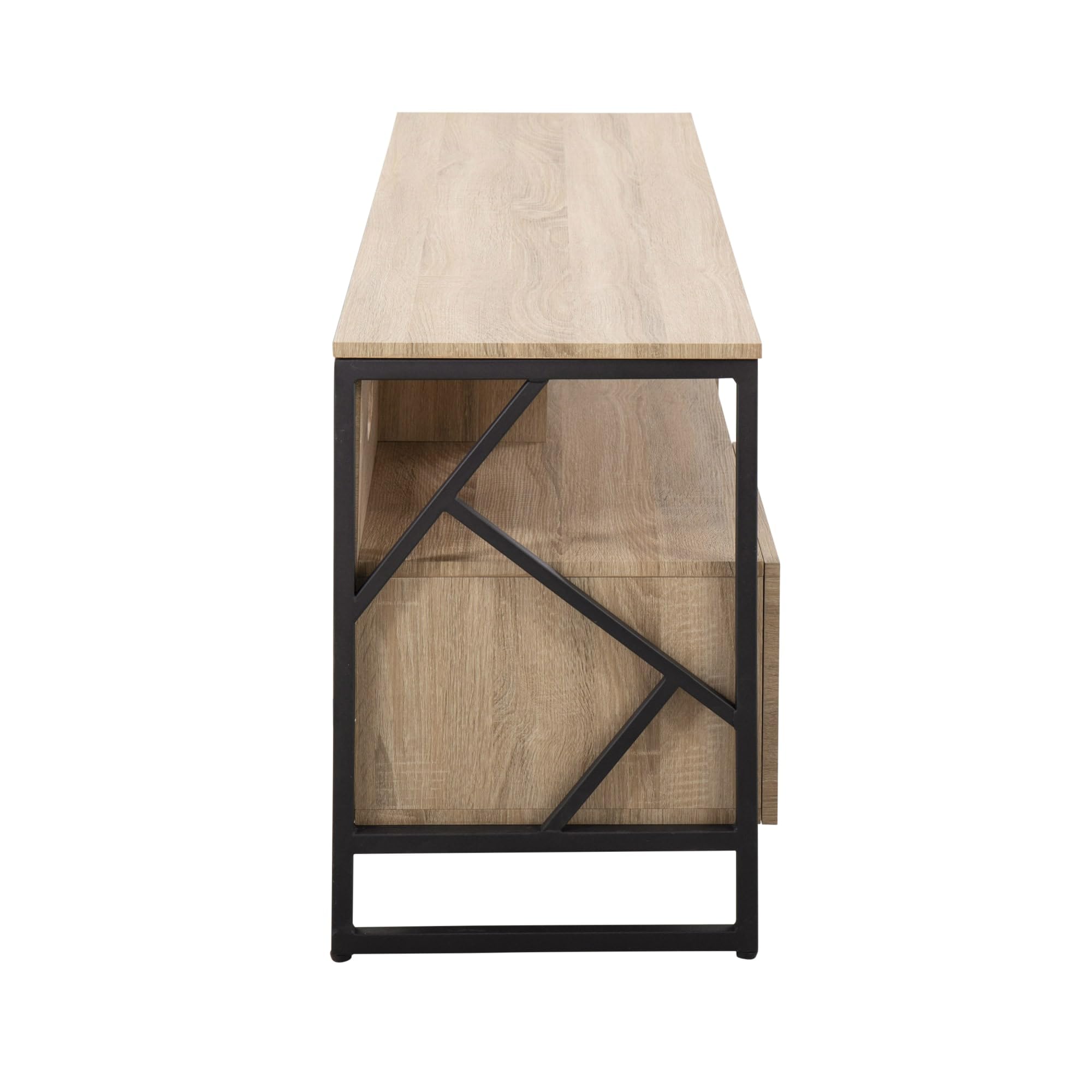LumiSource Folia TV Stand - Modern Entertainment Center & Media Console with Storage for Living Room | Perfect for TVs, Gaming Consoles & Home Theater Setup