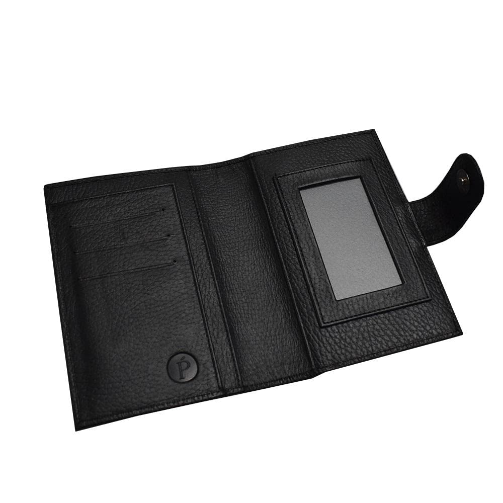 PERRÉ Genuine Leather Passport Holder Cover - RFID Blocking Travel Wallet for Men & Women - Black Leather Passport Case for International Flights & Business Trips