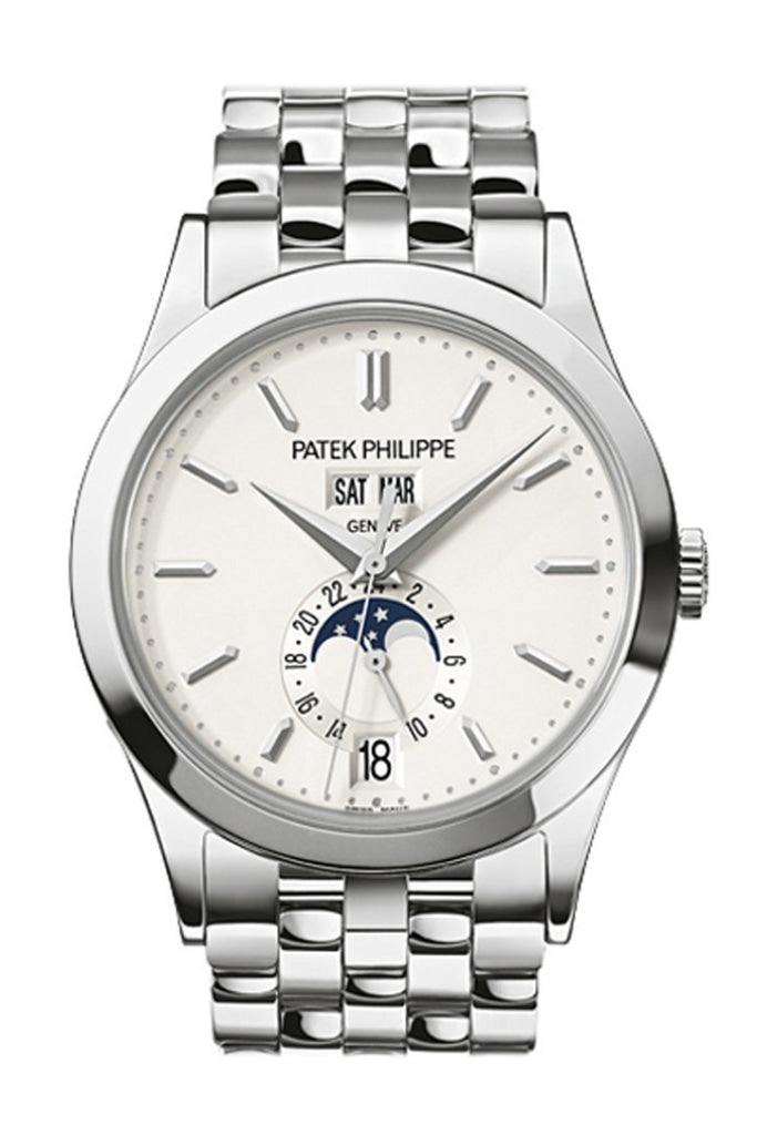 Patek Philippe Complications 5396/1G 010 Men's Watch - 38mm White Gold Case, Silvery Opaline Dial - Luxury Dress Watch for Business & Formal Events