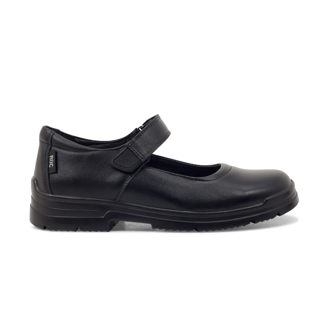 ROC BOOTS Junior Roulette Strap Black Leather School Shoes for Boys & Girls - Comfortable & Durable Kids Dress Shoes for Class, Church, and Formal Occasions