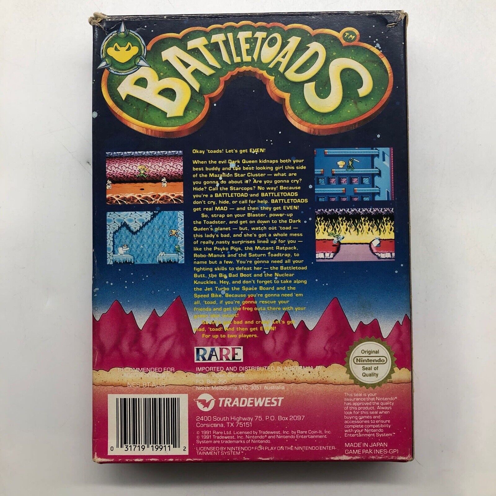 Battletoads Nintendo NES Game - Complete in Box | Classic Retro Video Game for Collectors & Gamers | Perfect for Nostalgic Gaming Nights & Display