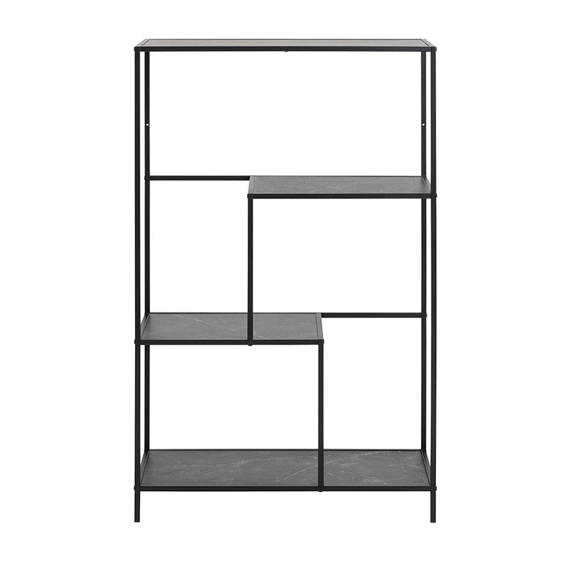 INFINITY 5-Tier Heavy Duty Metal Shelving Unit - 72x114cm (28x45 Inches) Black - Sturdy Storage Rack for Garage, Warehouse, Office & Home Organization