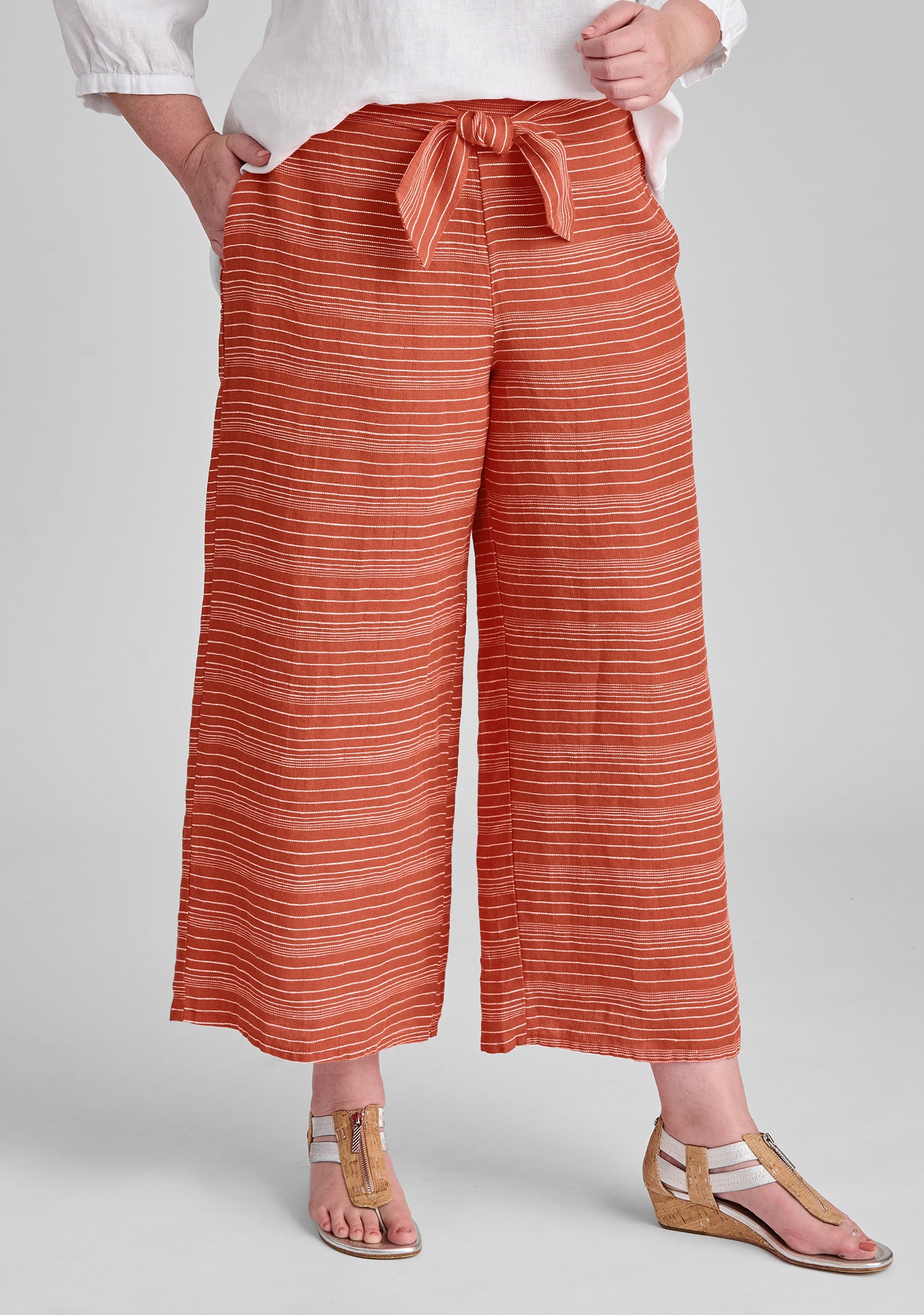 Obi Pant Linen Tie Pants for Women - Comfortable High Waisted Loose Fit Trousers for Summer, Beach, Yoga and Casual Wear