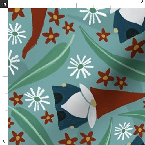 Gnome Trees Red Christmas Australian Gnomes Folklore Printed Minky Fabric - Soft Plush Fat Quarter for Sewing Baby Blankets, Quilt Backing & DIY Crafts - Perfect for Holiday Decorations & Cozy Home Projects