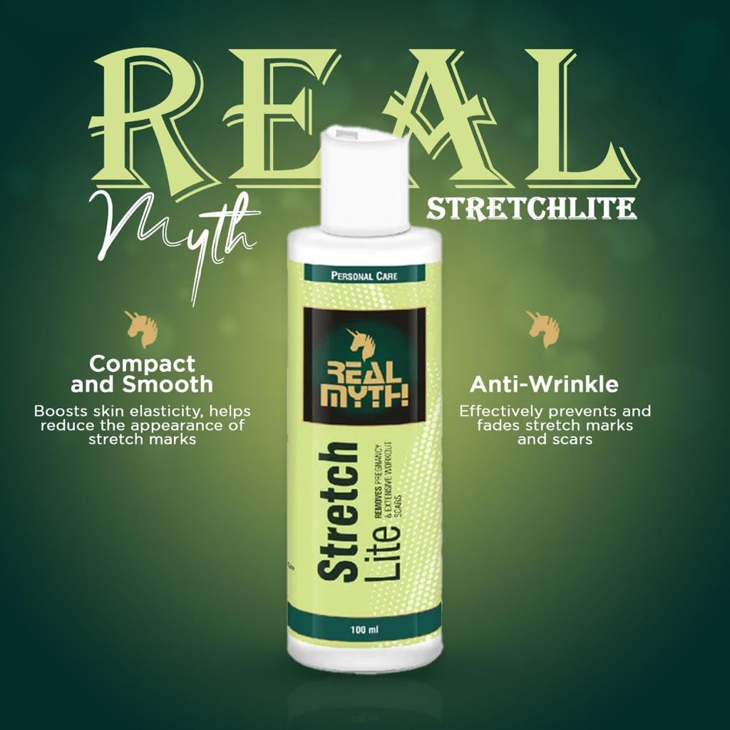 REALMYTH Stretch Mark & Scar Removal Oil for Pregnancy - Lightweight, Non-Greasy Body Oil (100ml) | Fades Stretch Marks, Scars & Uneven Skin Tone | Perfect for Pre/Postpartum Care & Daily Skin Hydration