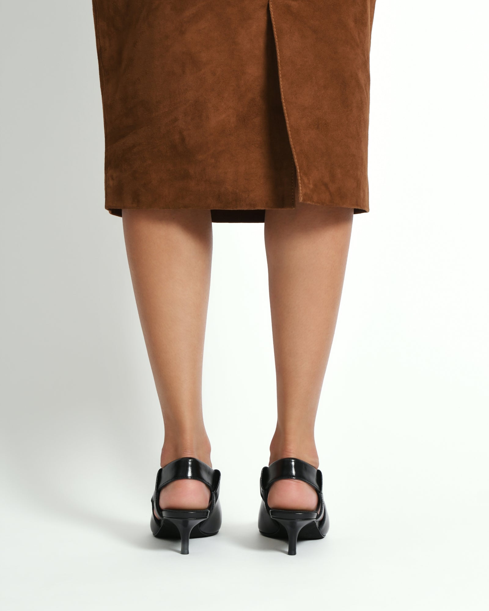 ROSA Women's Black Leather Low Heel Pumps - Comfortable & Stylish Shoes for Work, Office, and Formal Occasions