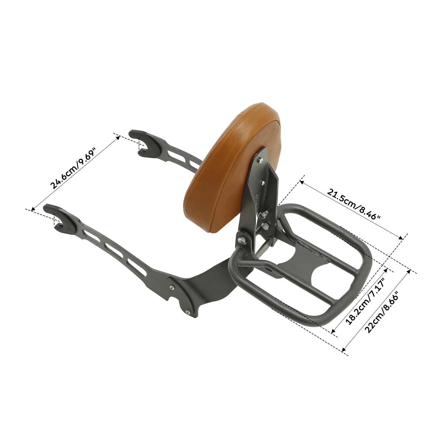 Detachable Passenger Backrest Sissy Bar with Luggage Rack for Indian Scout Sixty 2016-2024 - Comfortable & Secure Riding Accessory for Long Distance Motorcycle Trips