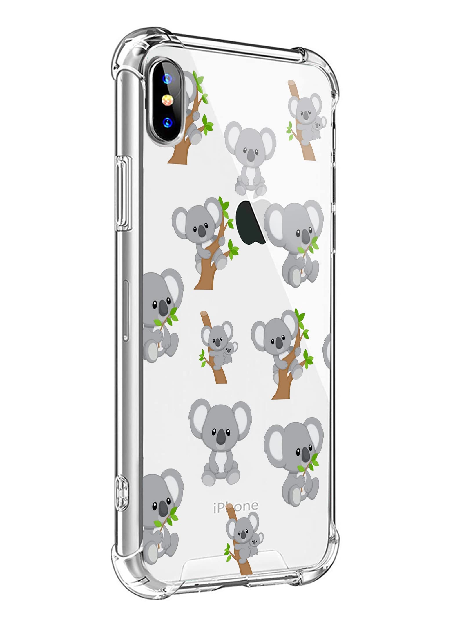 MAYCARI Cute Koala Clear TPU Phone Case for iPhone 7/iPhone 8/iPhone SE 2020 - Soft Flexible Slim Protective Cover with Animal Pattern Design, Anti-Scratch & Shock Absorbing - Perfect for Daily Use, Work, School & Outdoor Activities