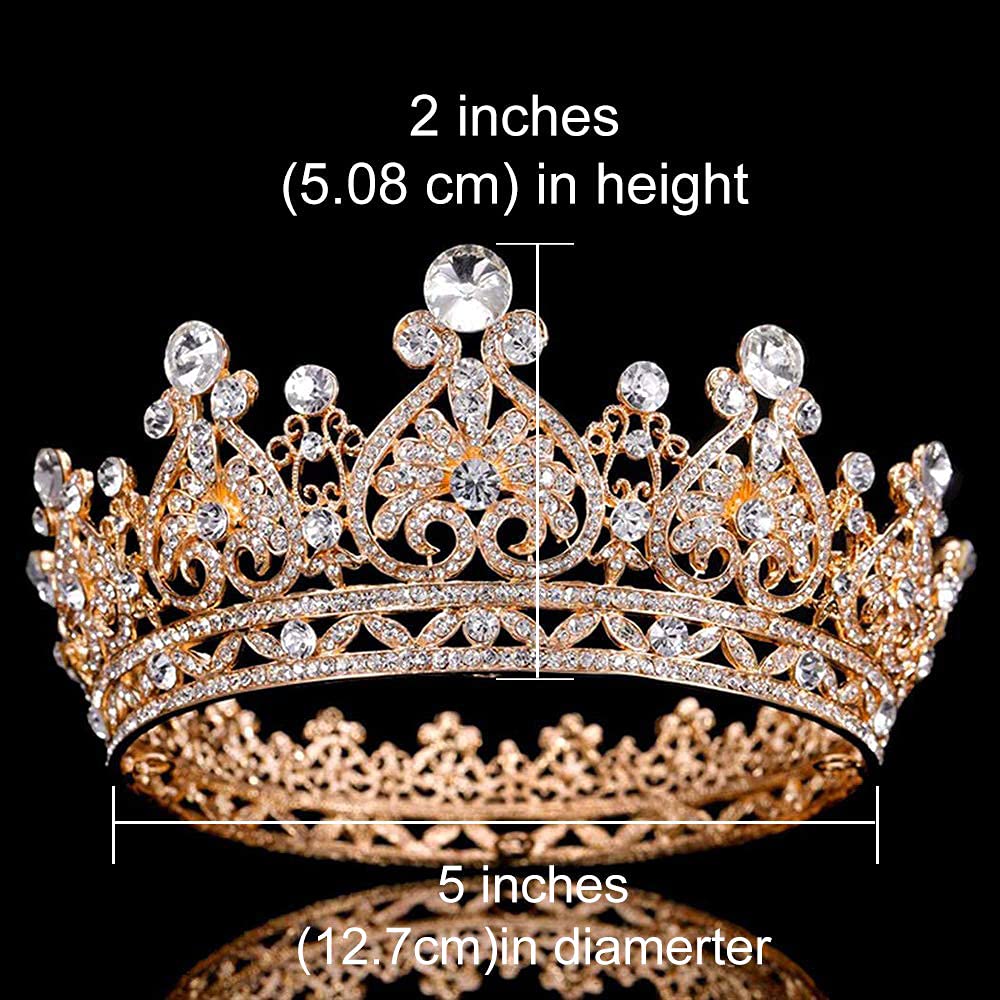 COCIDE Crystal Queen Crown for Women - Elegant Full Round Wedding Tiara & Headband Hair Accessories for Birthday, Pageant, Prom, Bridal Party & Halloween Costume | Perfect for Princess-Themed Events, Cosplay & Special Occasions