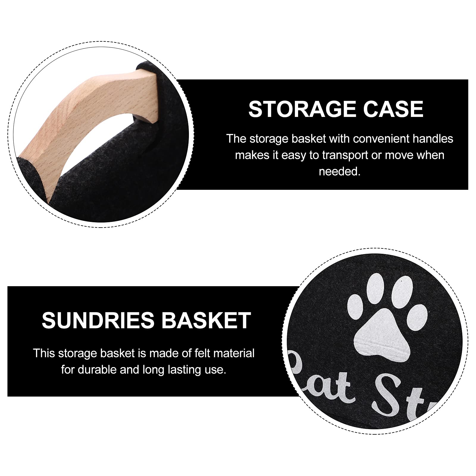 Canvas Pet Toy Storage Basket - Durable Cat Toys Organizer Bin for Shelves, Office & Home - Perfect for Cat Lovers & Pet Supplies Organization