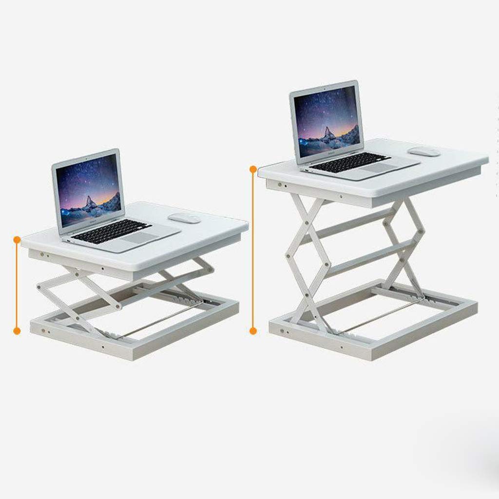Adjustable Height Folding Desk - Black/White Ergonomic Lifting Desk for Home Office & Study - Multi-Function Workstation with Smooth Gear Adjustment - Perfect for Remote Work, Small Spaces & Student Dorm Rooms