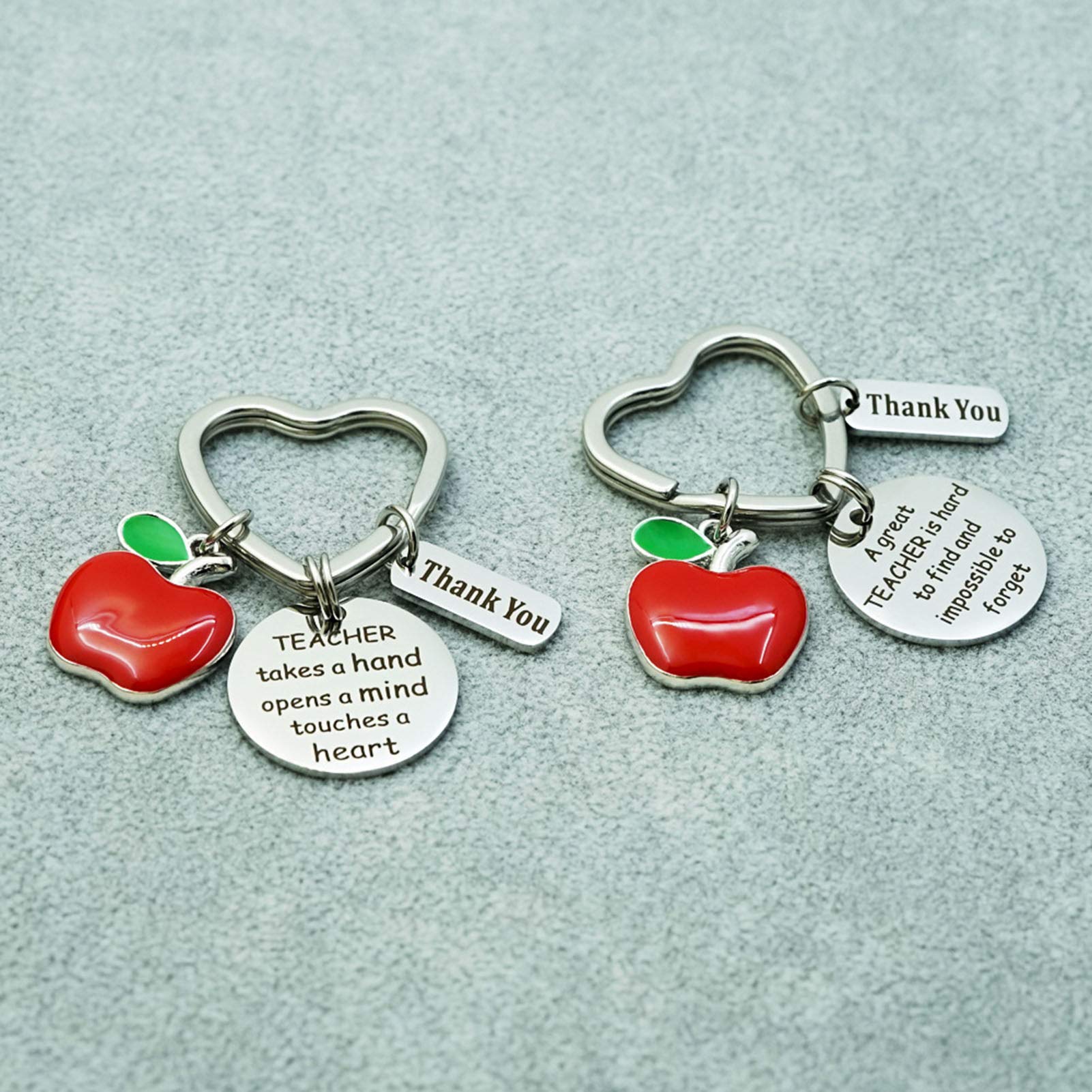 Unique Apple Pendant Keychain - Teacher Appreciation Gift, Thank You Letter Key Ring Holder for Women & Men - Perfect for Car Keys, Backpacks & Gifts
