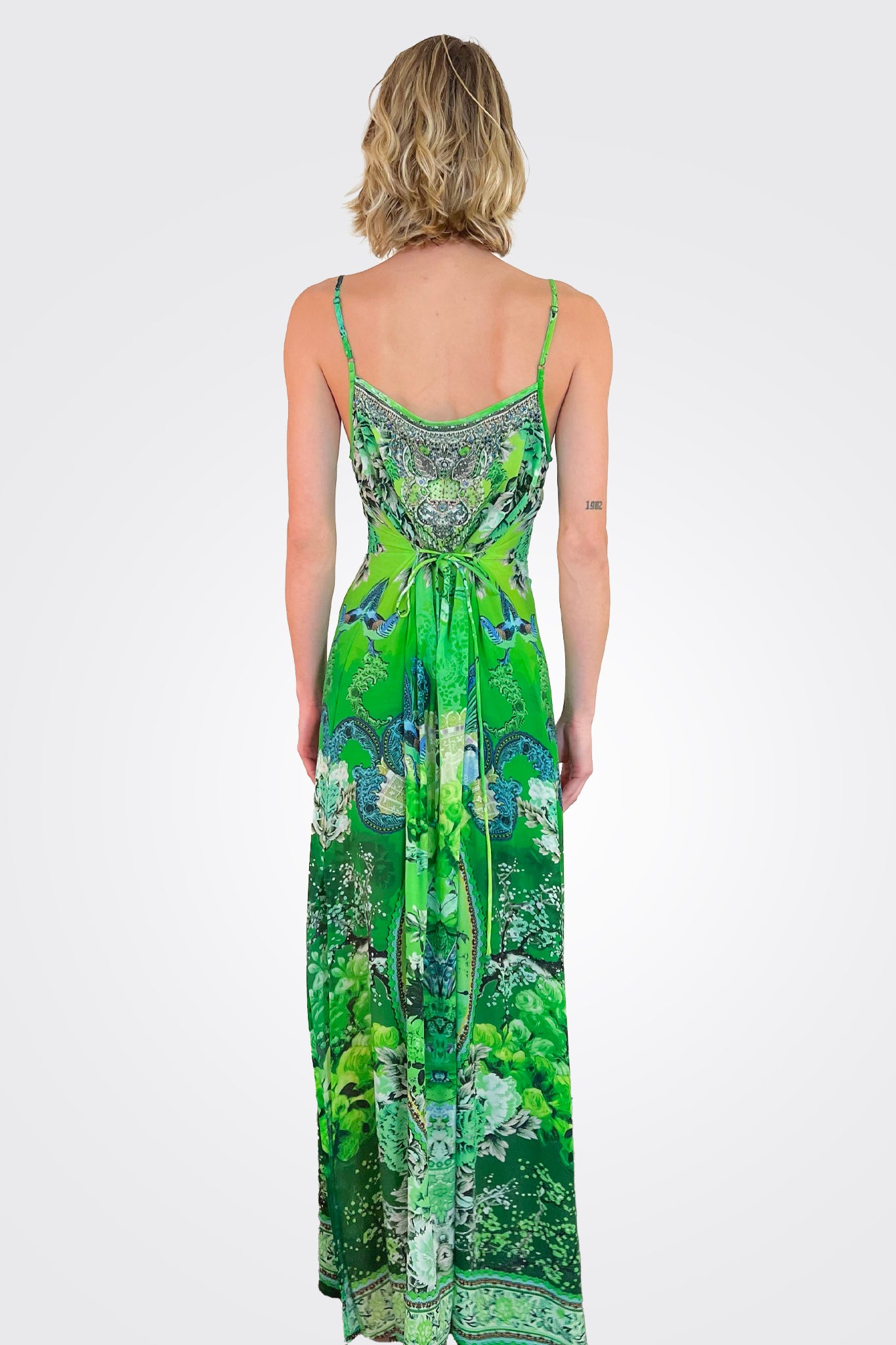 Elegant Green Cami Long Dress for Women - Perfect for Summer, Beach, and Casual Outings
