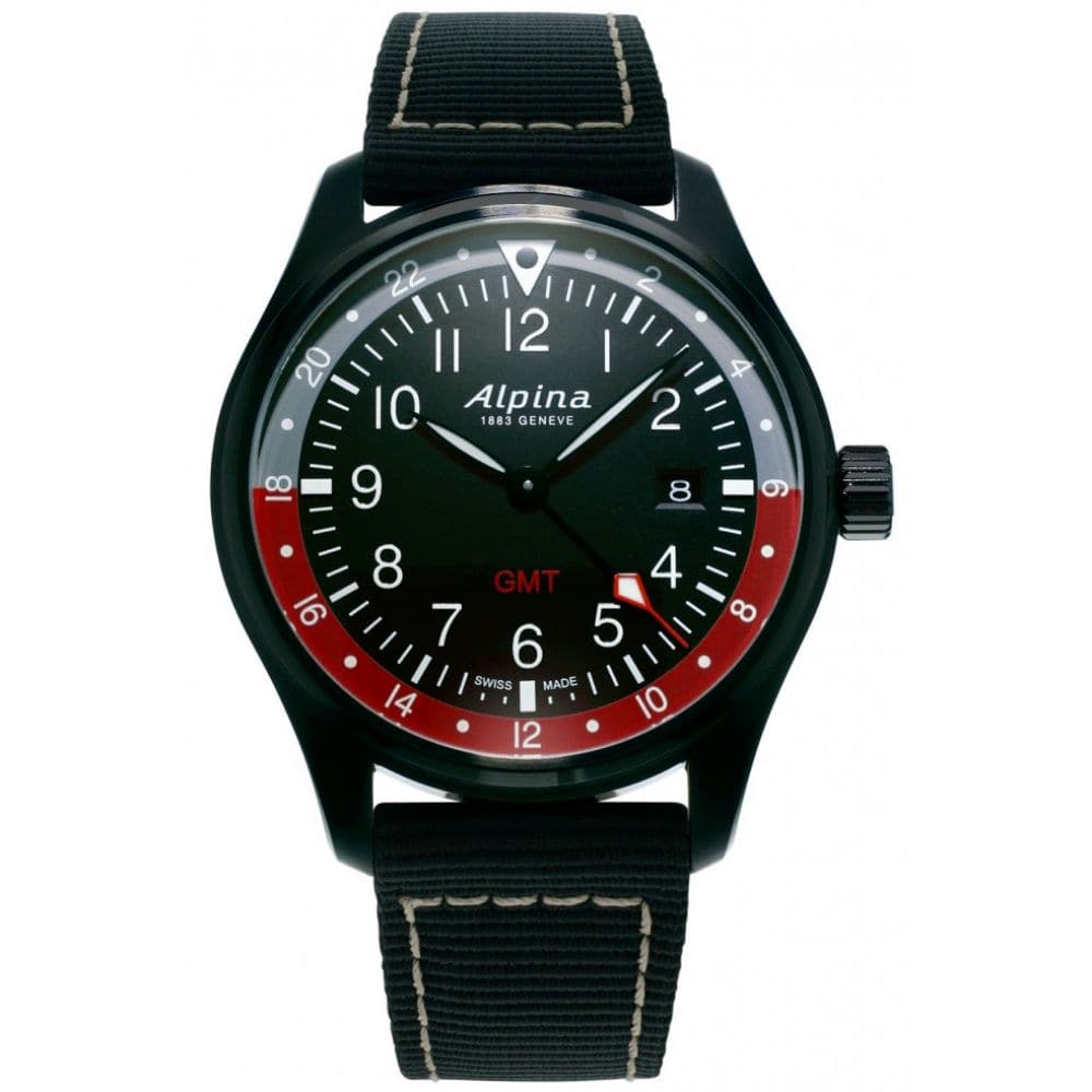 ALPINA STARTIMER PILOT GMT Quartz Men's Watch AL 247BR4FBS6 - Stylish Aviator Timepiece for Travel, Business & Everyday Wear