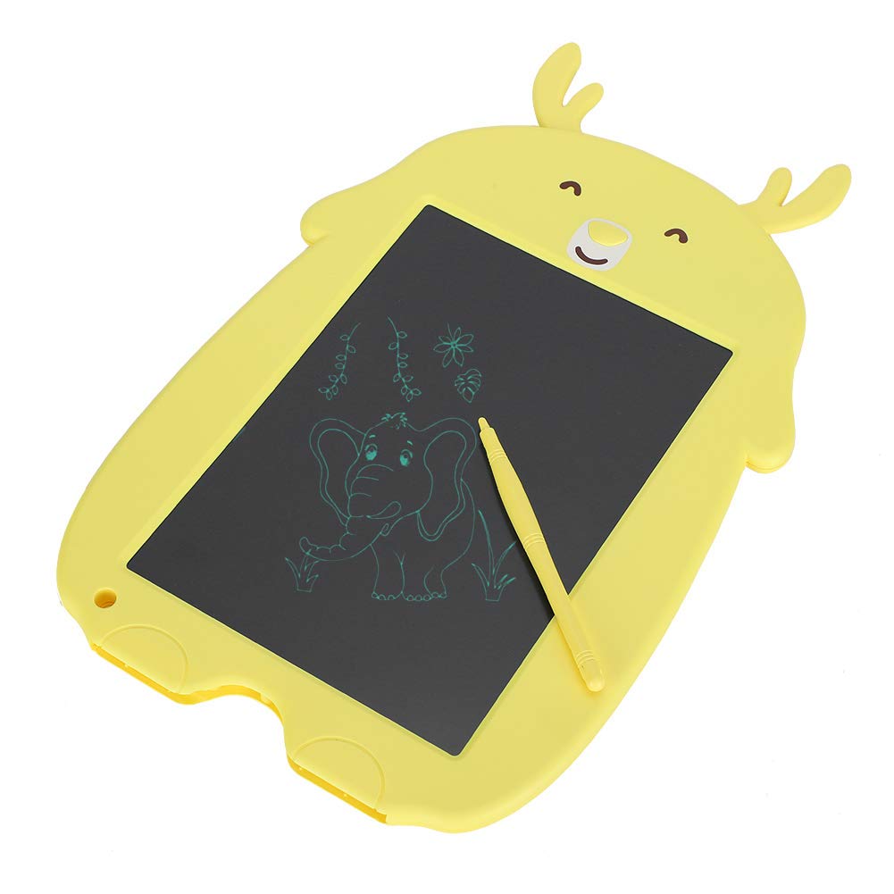 Pssopp LCD Drawing Board for Kids - 10 Inch Electronic Writing Tablet, Digital Sketch Pad with Stylus for Handwriting, Drawing & Graffiti - Reusable Yellow Writing Board for Home, School & Office Use