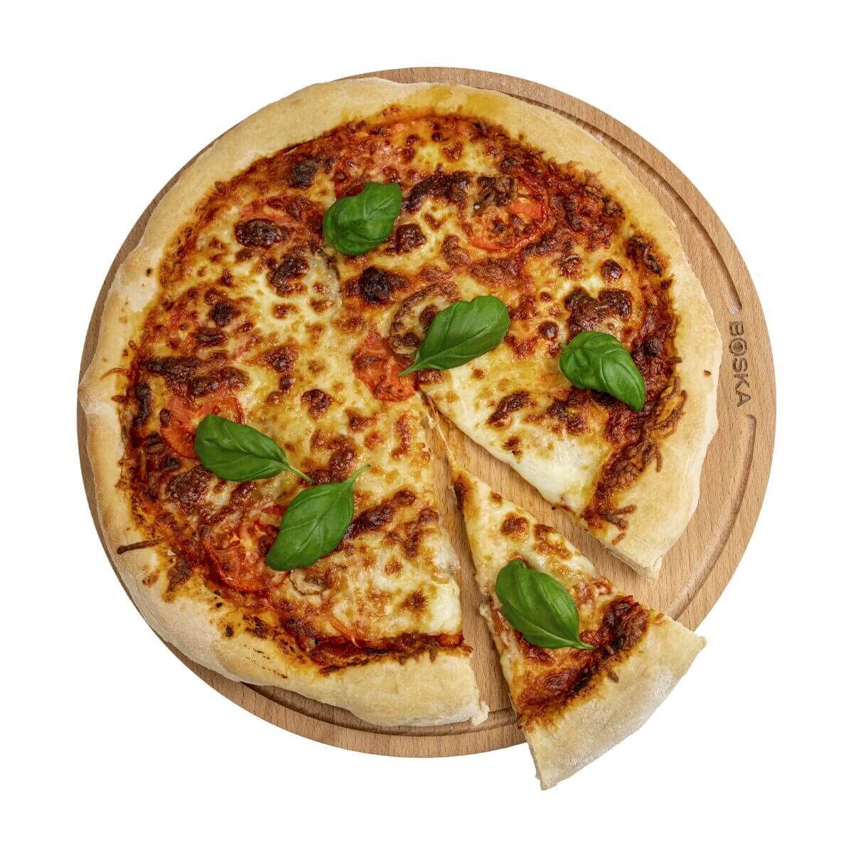 Boska Wooden Pizza Serving Board - Amigo Beechwood Serving Tray for Pizza, Cheese, Tapas & Charcuterie - Multipurpose Cutting Board for Entertaining - Dishwasher Safe - Perfect for Parties, Picnics & Family Gatherings