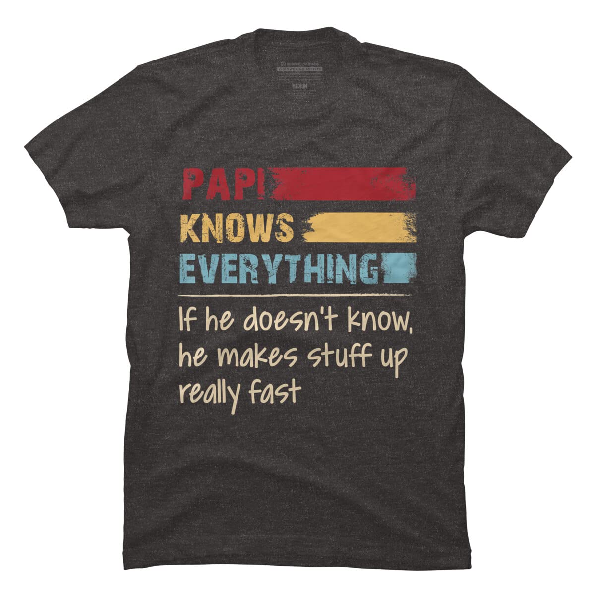 Design By Humans Men's Papi Knows Everything Graphic T-Shirt by HoangCathrine - Funny Sarcastic Tee for Casual Wear & Gifts