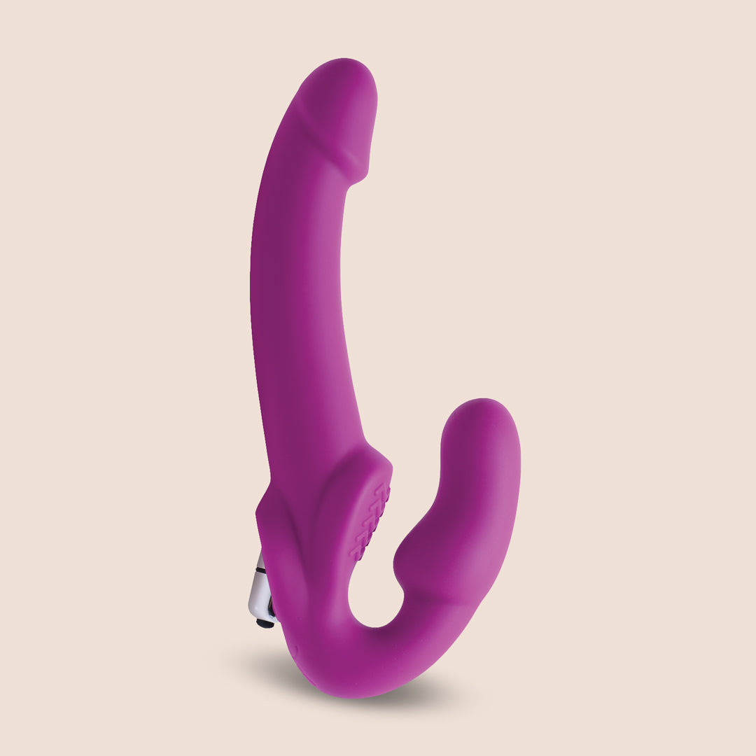 Vibrating Strapless Silicone Strap-On Dildo for Couples - Hands-Free Strap U Design for Enhanced Pleasure - Perfect for Lesbian, Solo, and Couples Play