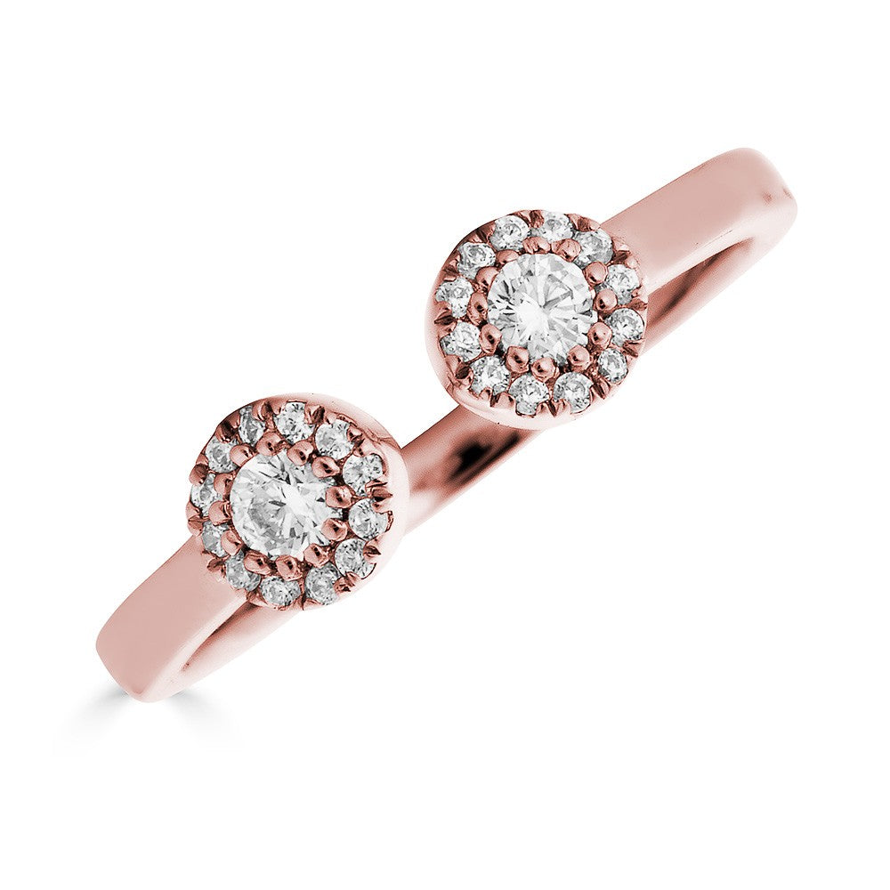 14KT Gold 0.20 Carat Diamond Open Halo Ring for Women - Elegant Wedding, Engagement & Anniversary Jewelry Gift