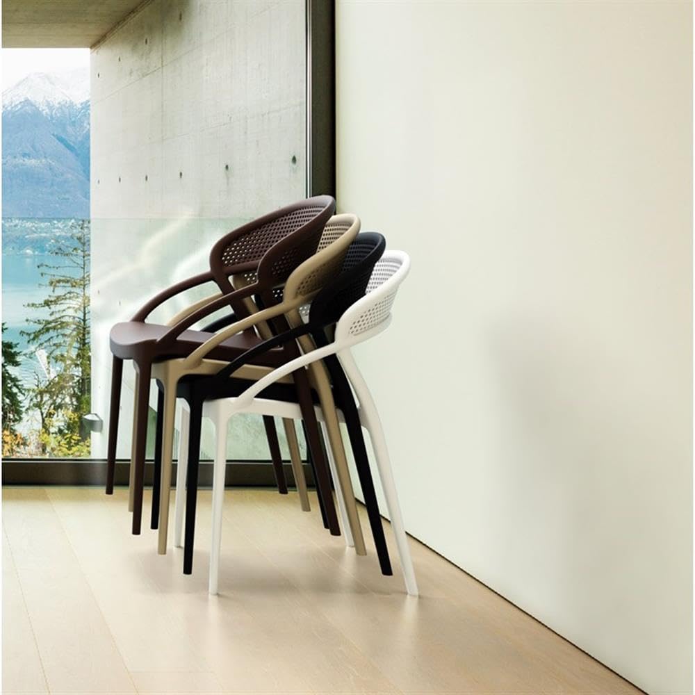 Compania Sunset Patio Dining Chairs in Brown - Set of 2 Outdoor Furniture for Garden, Poolside, Deck & Backyard Relaxation