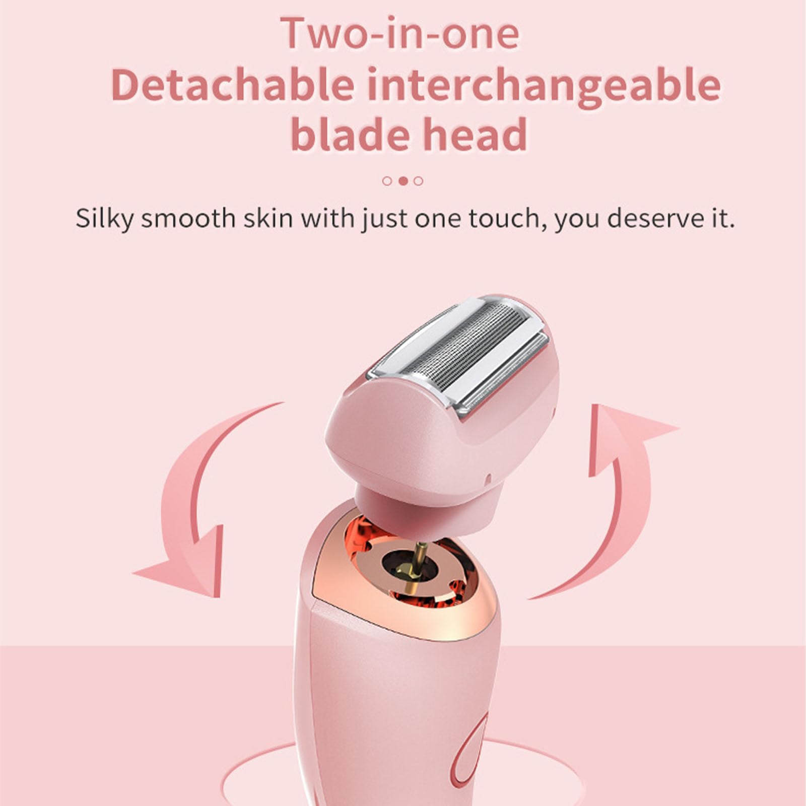 Beautibloom 2-in-1 Electric Razor for Women - Painless Hair Removal for Underarms, Bikini Line & Private Areas - Waterproof Wet/Dry Shaver - Portable & Rechargeable - Perfect for Travel, Gym & Home Use (Blue)
