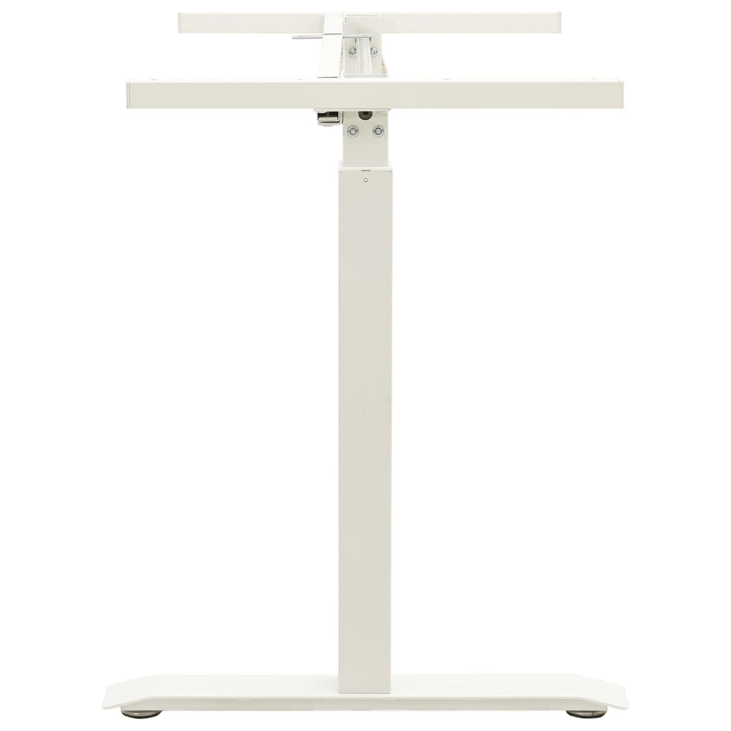 CHARMMA Manual Height Adjustable Standing Desk Frame - Hand Crank Adjustable Workstation for Home Office (White) - Perfect for Remote Work, Study & Ergonomic Workspace Setup