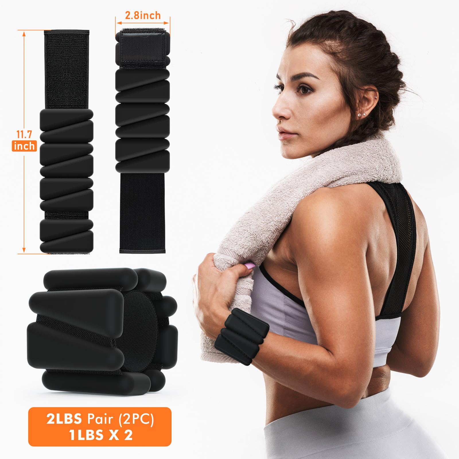 Adjustable Wrist & Ankle Weights for Women & Men - 1LB Each (Set of 2) - Perfect for Home Gym, Running, Yoga & Strength Training - Lightweight Fitness Accessories for Cardio, Toning & Rehabilitation Workouts