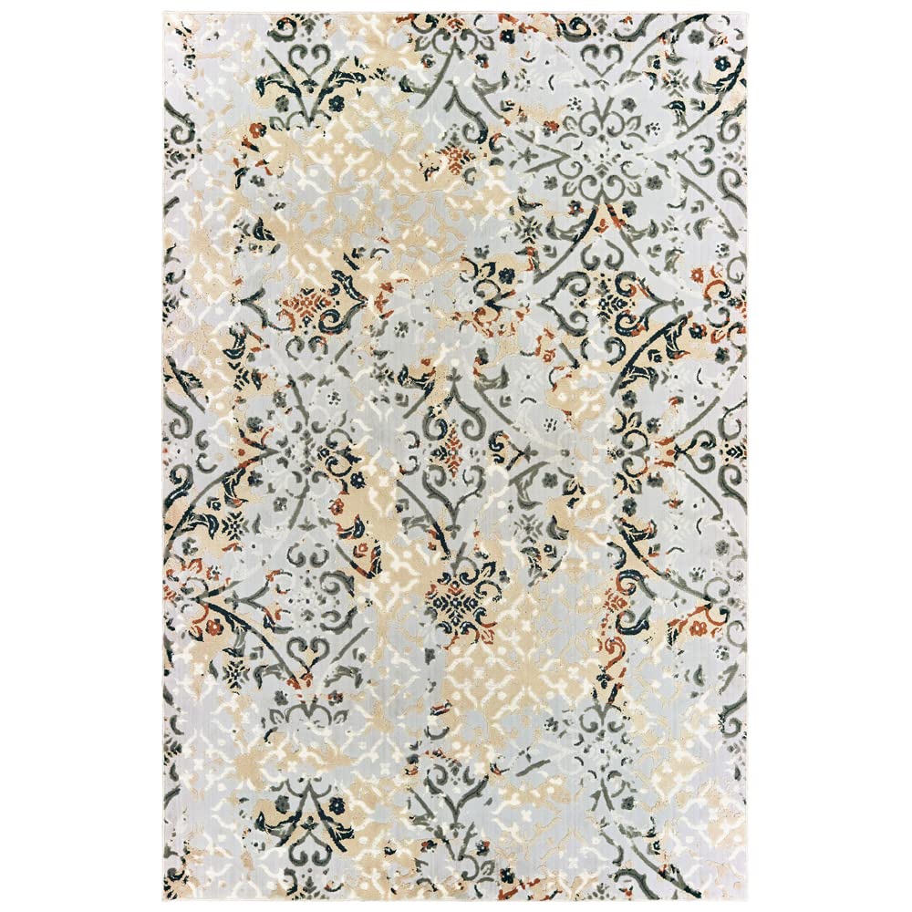 Bowen Casual Rugs 5'x7' Soft Area Rug for Living Room, Bedroom - Non-Slip, Washable, Comfortable Home Decor - Perfect for Family Rooms, Dorm, Office
