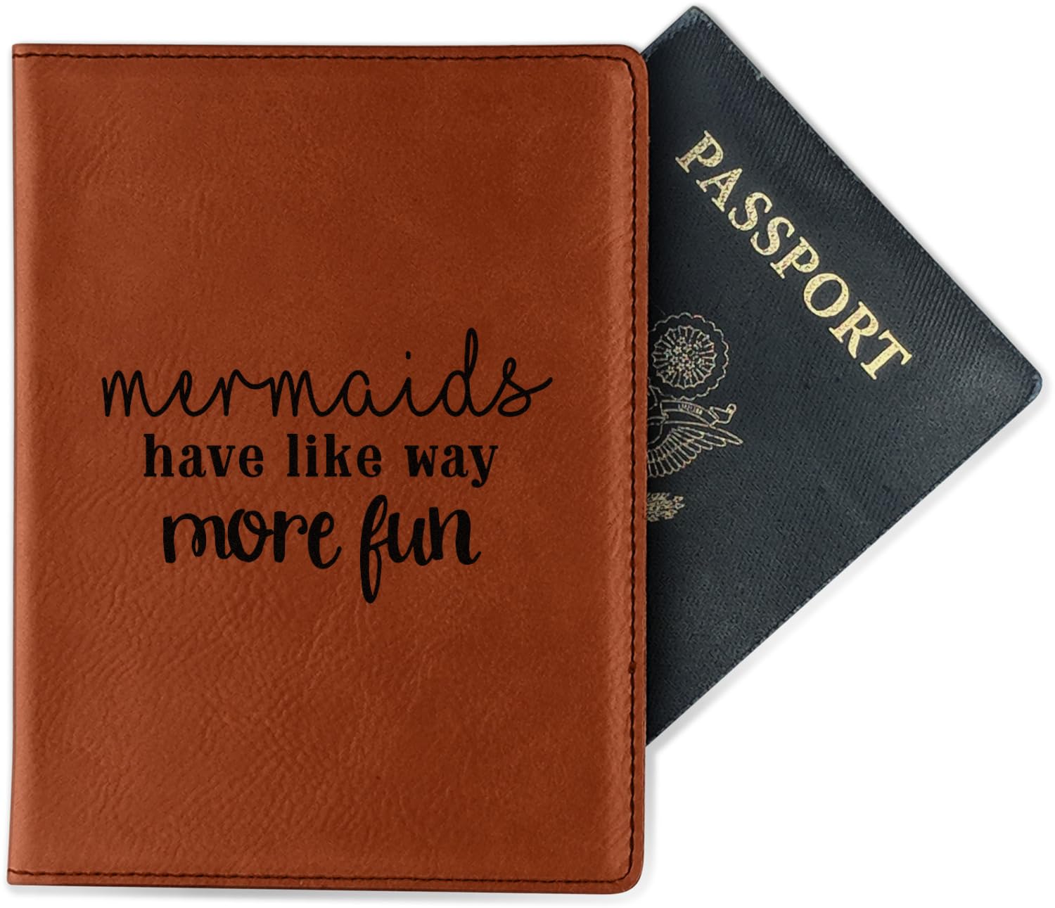 Waterproof Mermaid Passport Holder - PU Leather Travel Document Organizer for Women - Perfect for Beach Vacations & International Travel