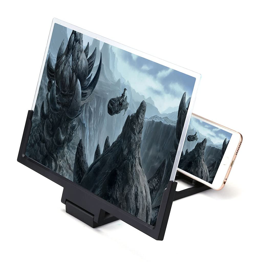 WPYYI 14 Inch 3D Screen Magnifier for Smartphones - HD Foldable Phone Screen Amplifier with Stand | Perfect for Movie Watching, Gaming & Eye Protection