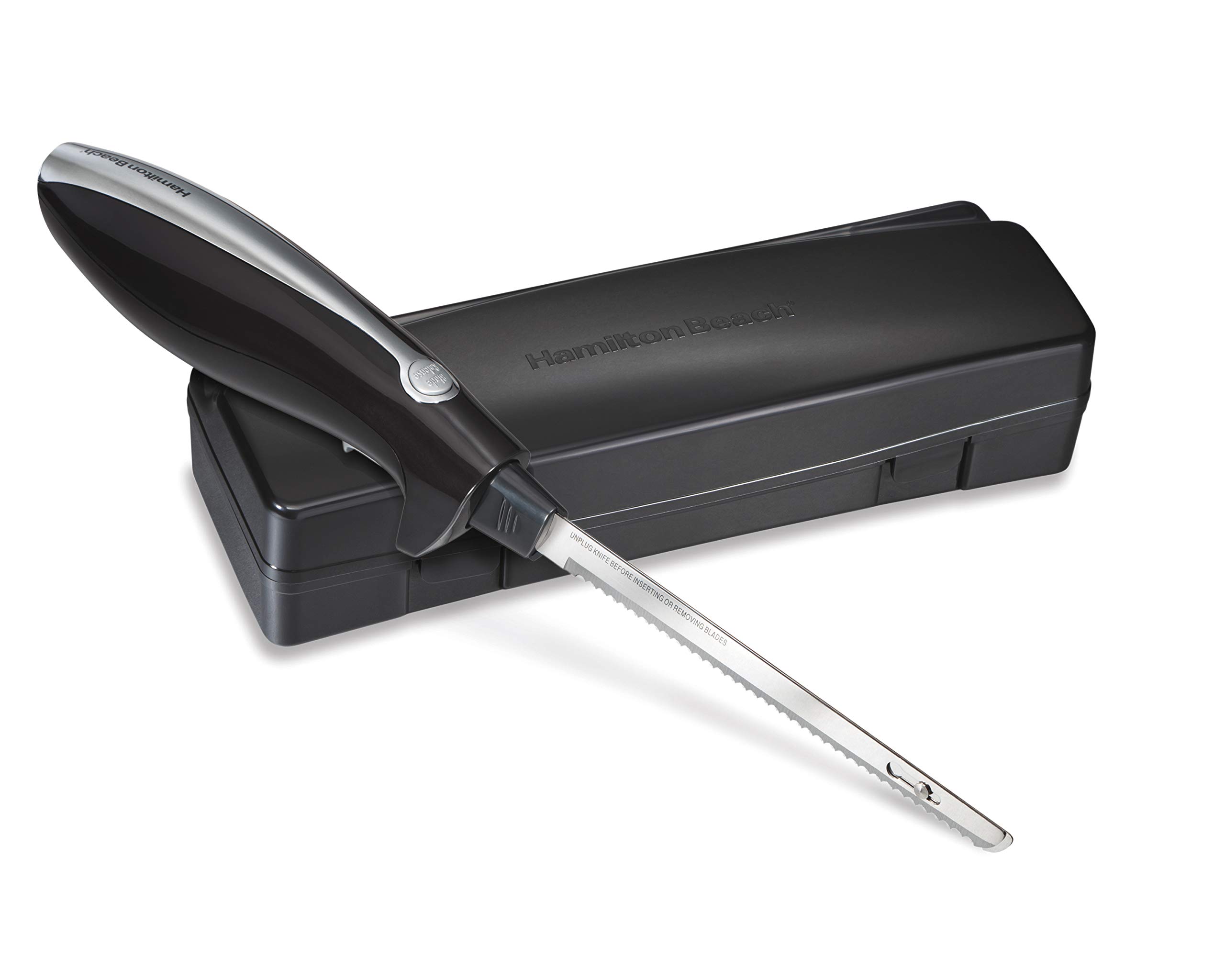 Hamilton Beach Black Chrome Classic Electric Knife - 2-Pack Set for Effortless Slicing | Perfect for Roasts, Turkey, Bread & Holiday Meals | Premium Kitchen Cutting Tool