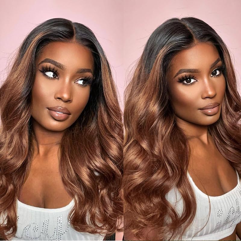 100% Unprocessed Brazilian Body Wave Human Hair Bundles - 3-Pack T4/30 Medium Brown/Medium Auburn Ombre (24