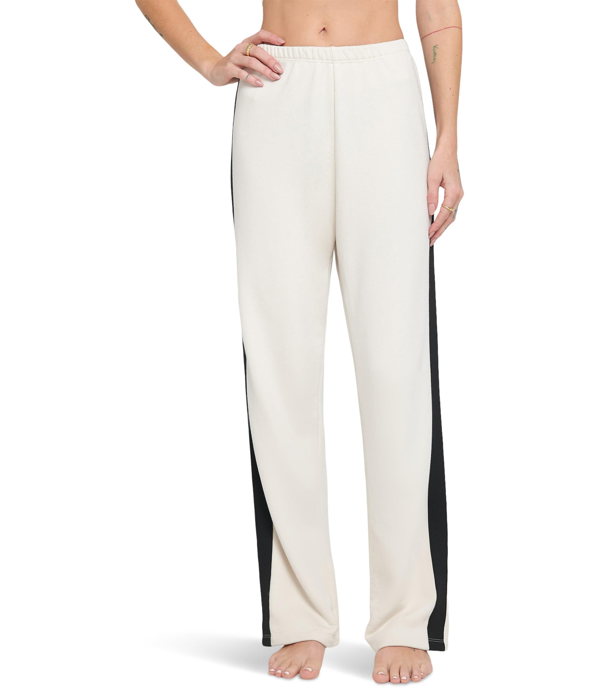 Spiritual Gangster Women's Joy Stripe Straight Leg Yoga Pants - Comfortable High Waisted Lounge Pants for Yoga, Meditation & Everyday Wear