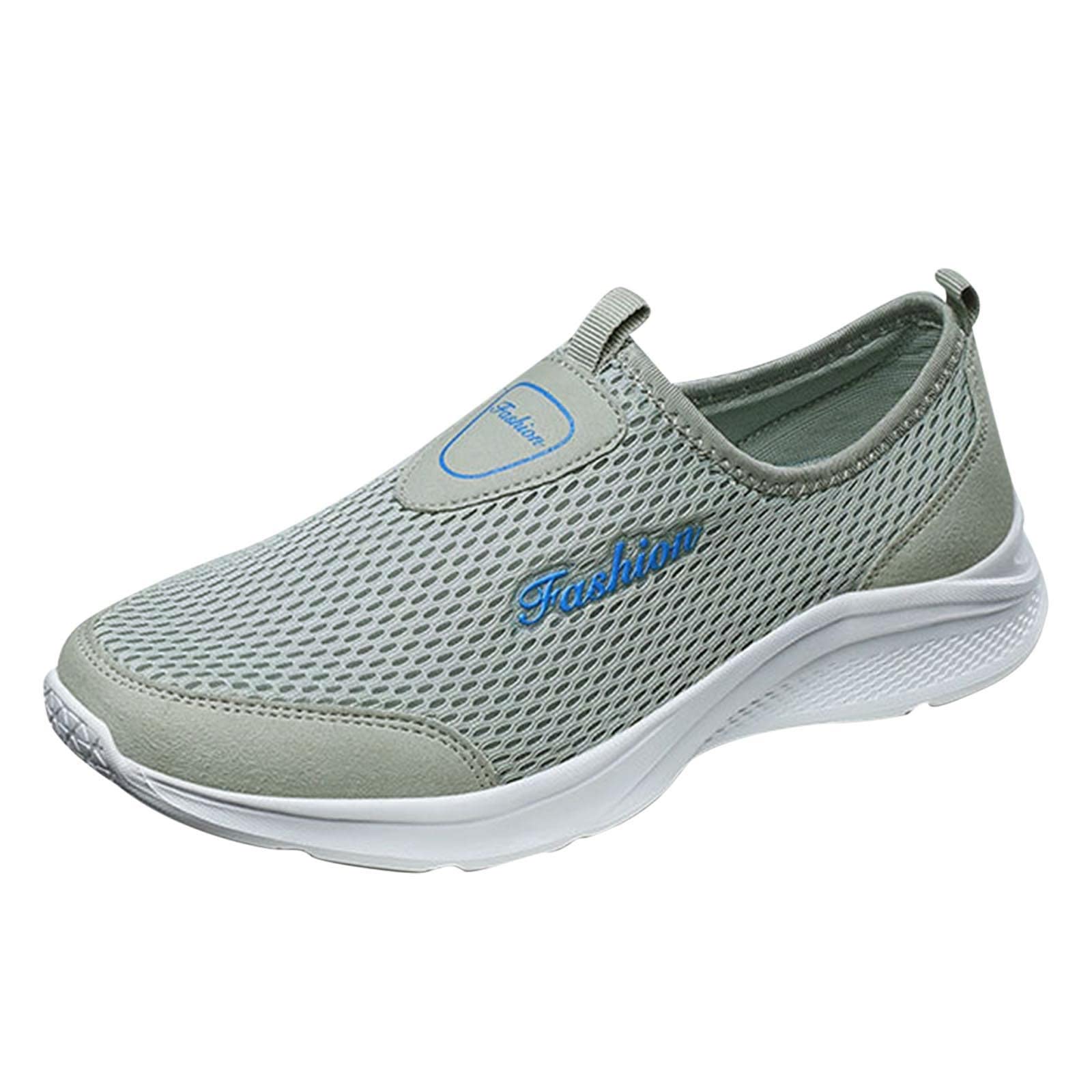 **Comfortable Plus Size Couple Sneakers for Women & Men - Lightweight Summer Running Shoes with Elastic Socks Design - Grey Size 9 - Perfect for Casual Wear, Walking & Outdoor Activities**