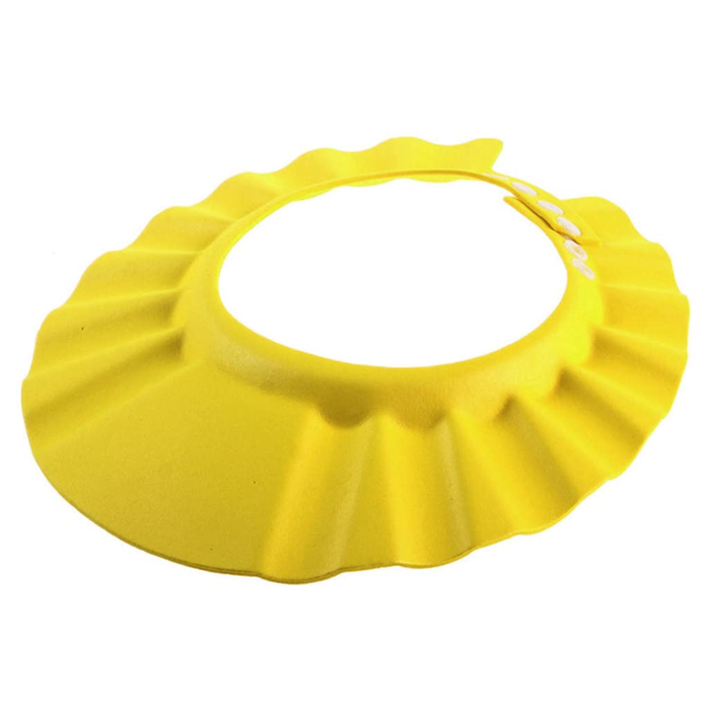 **Adjustable Baby Shampoo Cap - Soft Shower Hat for Toddlers & Kids - Hair Washing Shield (Yellow) - Perfect for Bath Time & Gentle Hair Care**